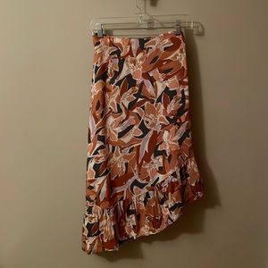 NWT Nine West XL Midi Asymmetrical Floral Patterned Skirt